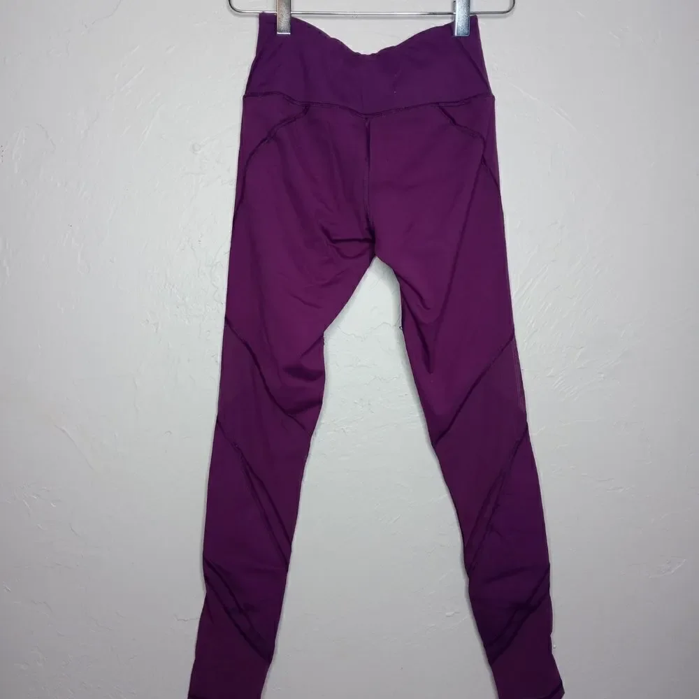 Victoria's Secret Sport Purple Mid Rise Leggings with Mesh Cutouts